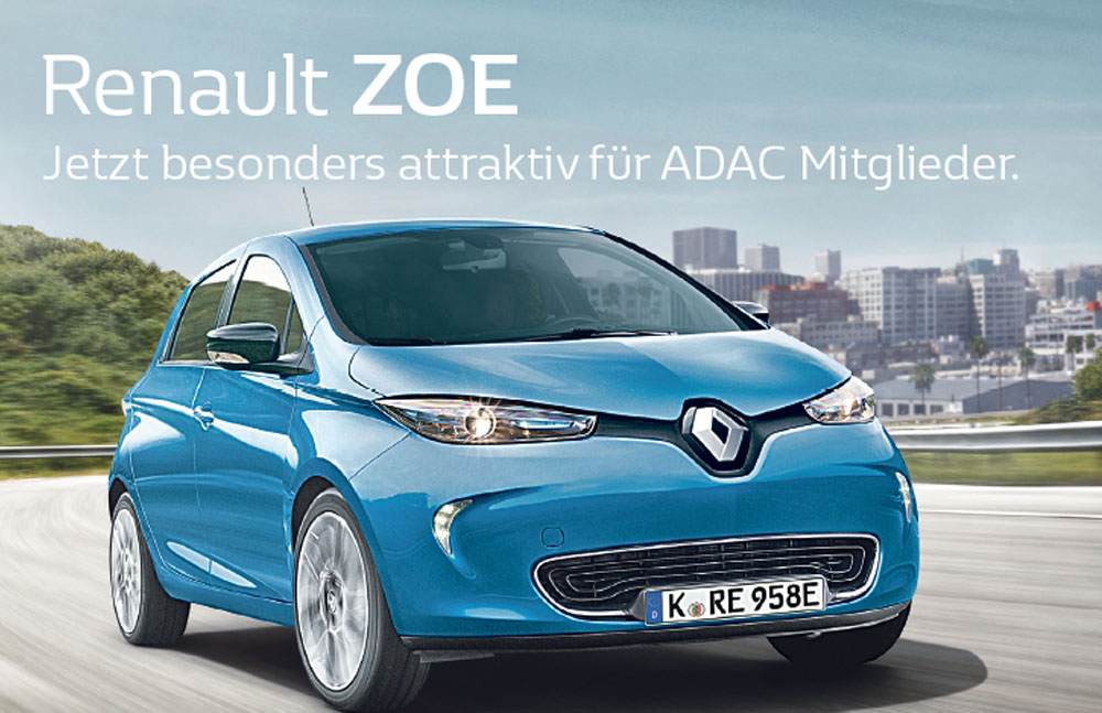 Renault ZOE: ADAC Mitglieder Vorteil